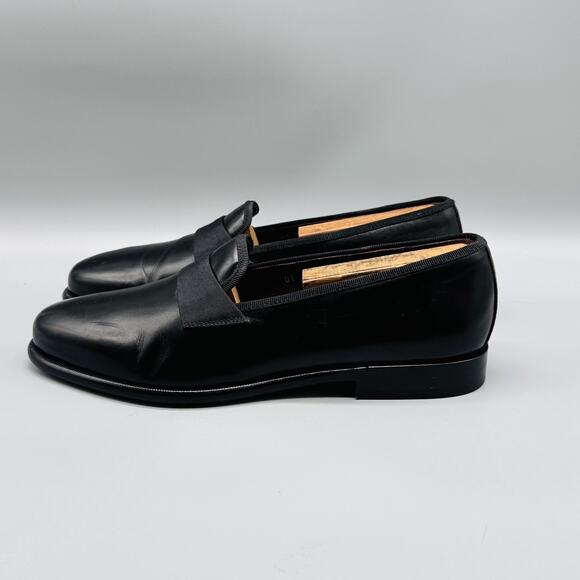 Salvatore Ferragamo Shoes Mens 9 Black Leather Loafers Classic Slip On Comfort main image 9